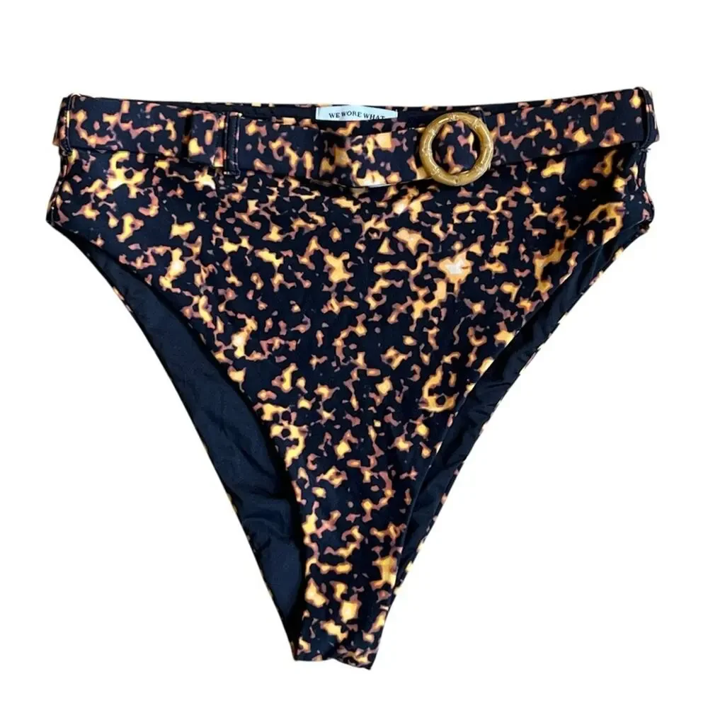 WeWoreWhat Women’s Sz XS Tortoise Shell Bikini Set Emily Claudia High Rise